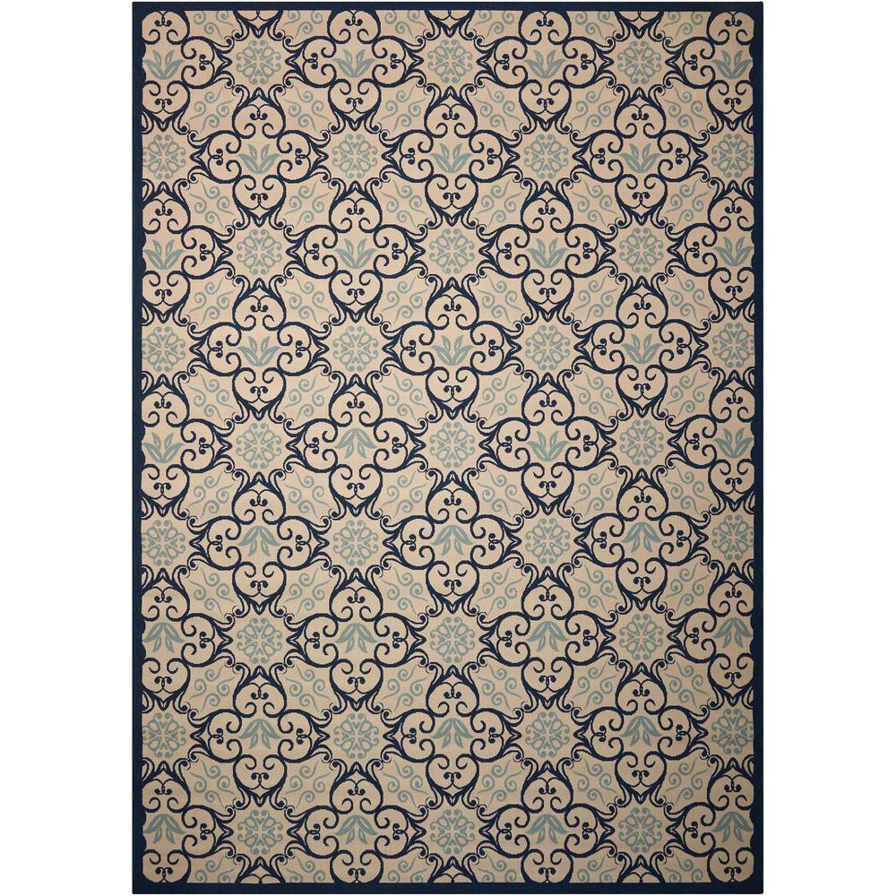 Caribbean Area Rug, Ivory/Navy, 9'3" x 12'9". Picture 1