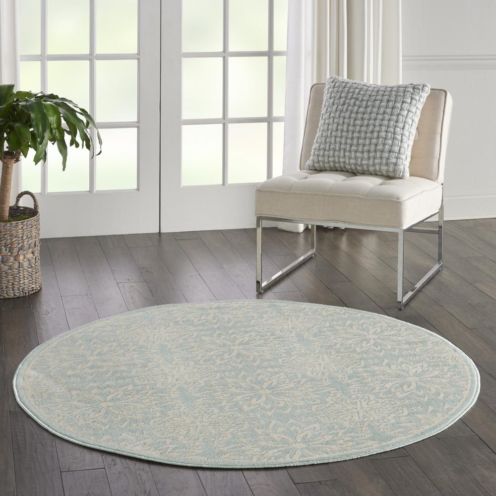 Jubilant Area Rug, Ivory/Green, 5'3" x ROUND. Picture 9
