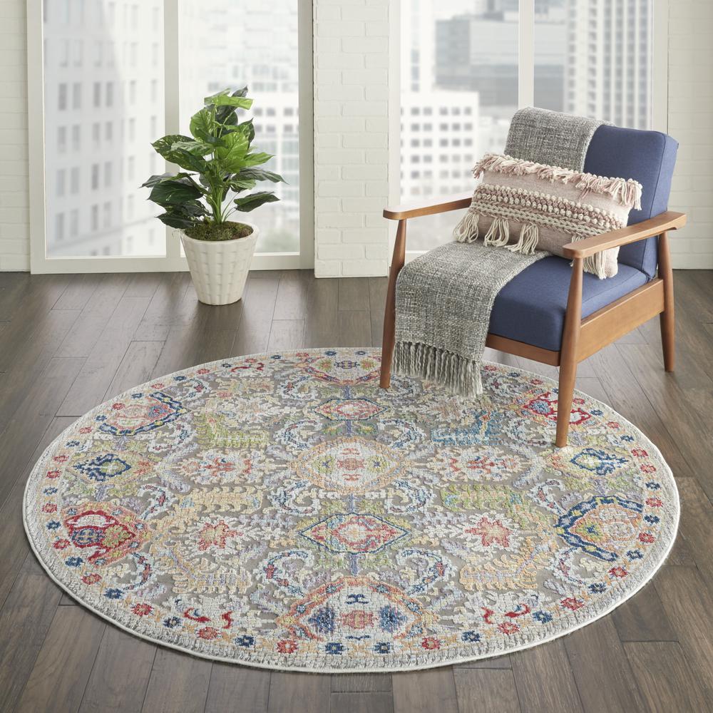 Bohemian Round Area Rug, 6' x Round. Picture 2