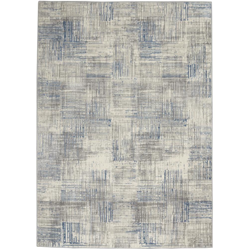 Solace Area Rug, Ivory/Grey/Blue, 5'3" x 7'3". Picture 1