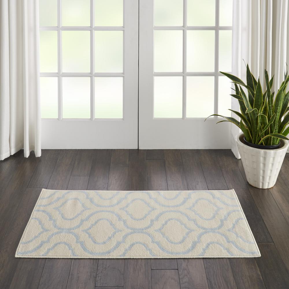 Jubilant Area Rug, Ivory/Blue, 2' x 4'. Picture 4