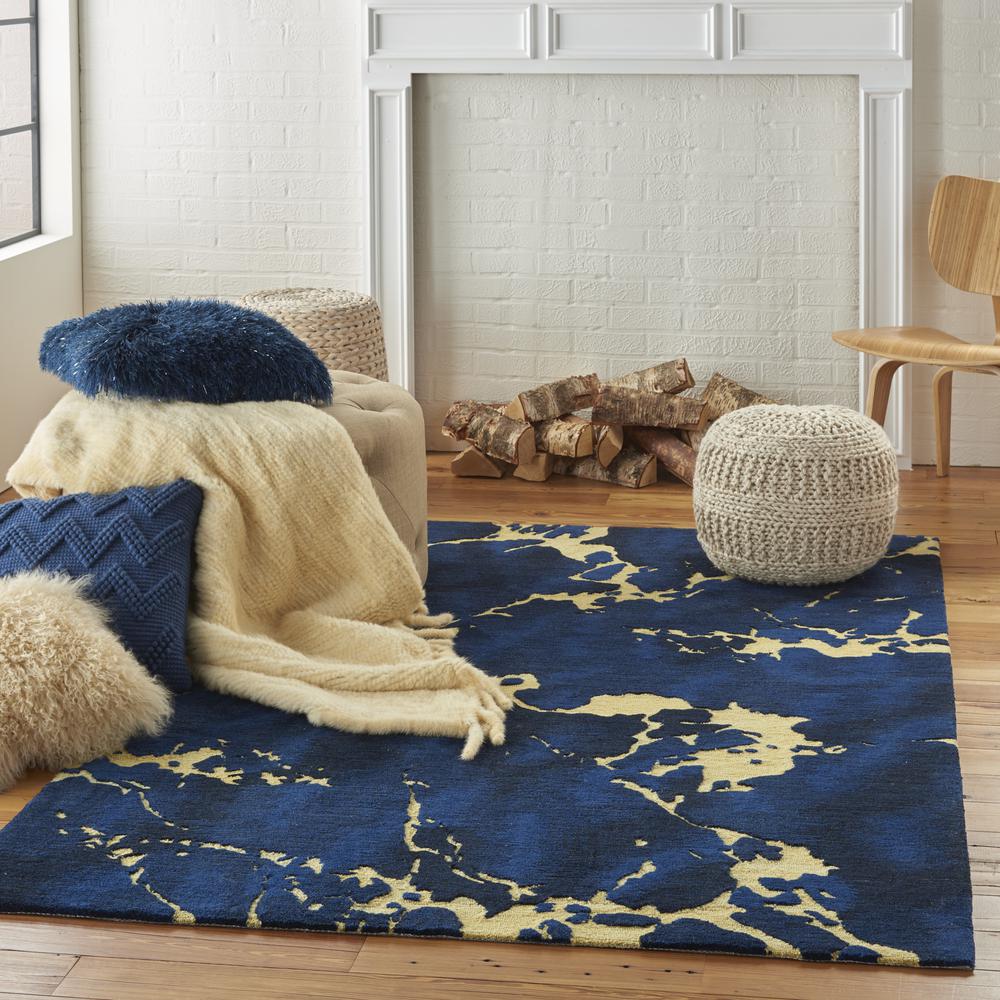 Symmetry Area Rug, Navy, 5'3" x 7'9". Picture 9