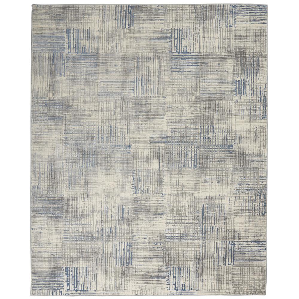 Solace Area Rug, Ivory/Grey/Blue, 8' x  10'. Picture 1