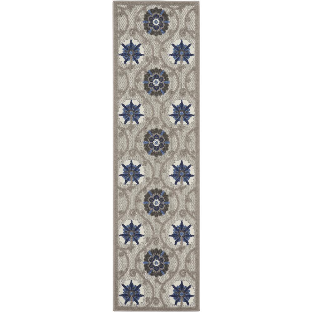 ALH19 Aloha Grey/Blue Area Rug- 2' x 6'. Picture 1