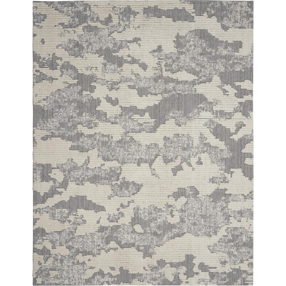Nourison Textured Contemporary Area Rug, 7'10" x  9'10", Ivory/Grey. Picture 1