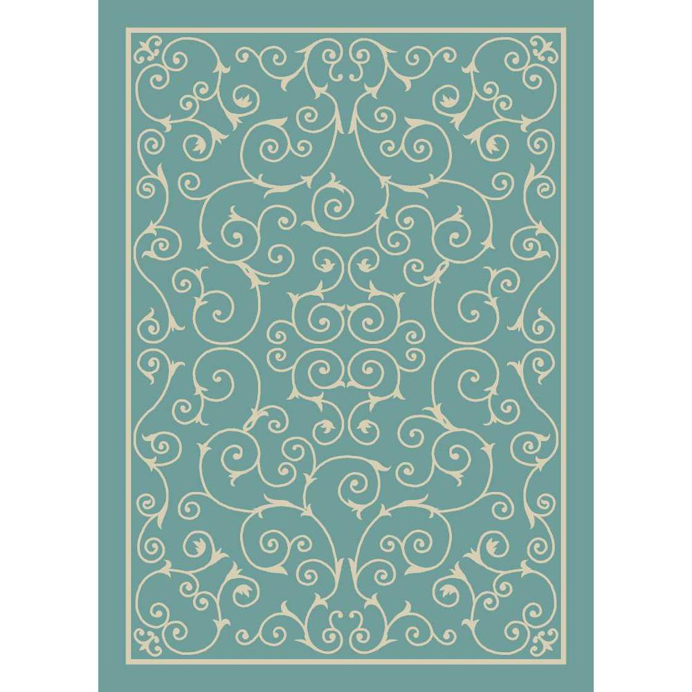Home & Garden Area Rug, Light Blue, 5'3" x 7'5". Picture 1