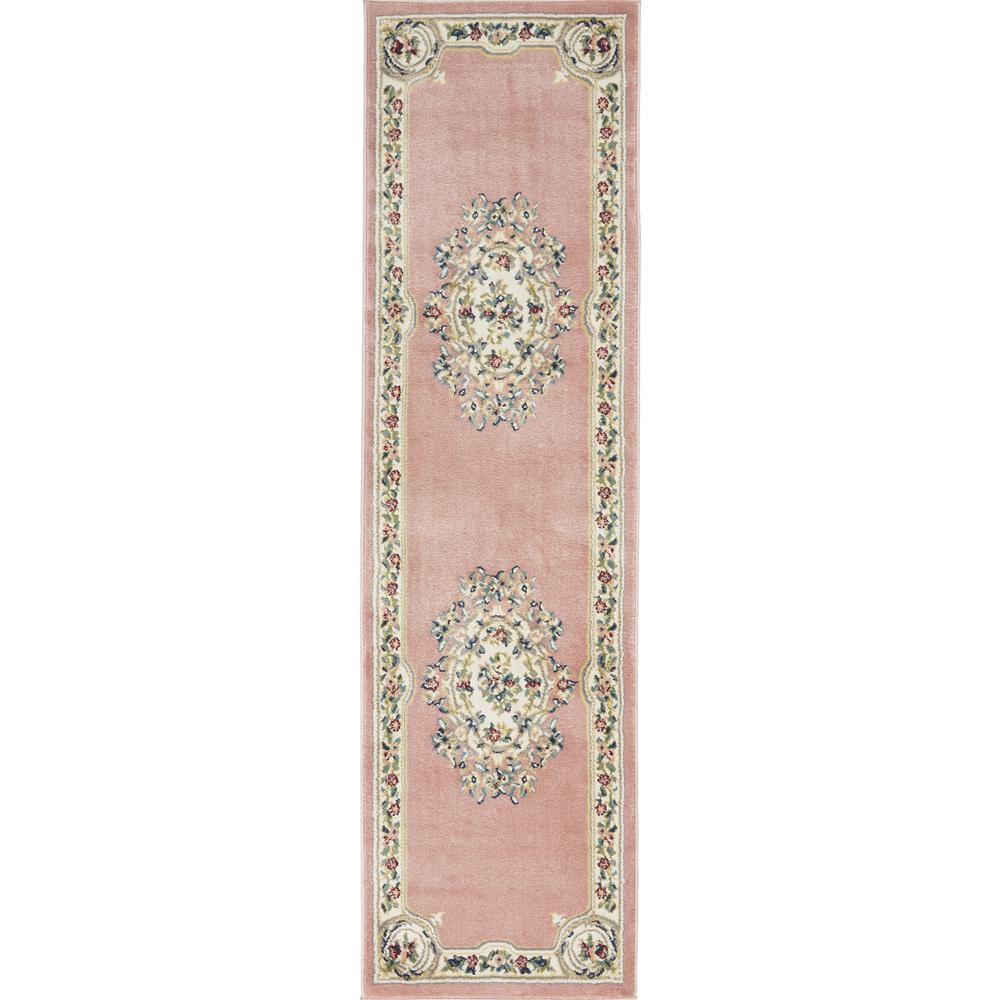 ABS1 Aubusson Pink Area Rug- 2'2" x 7'6". Picture 1