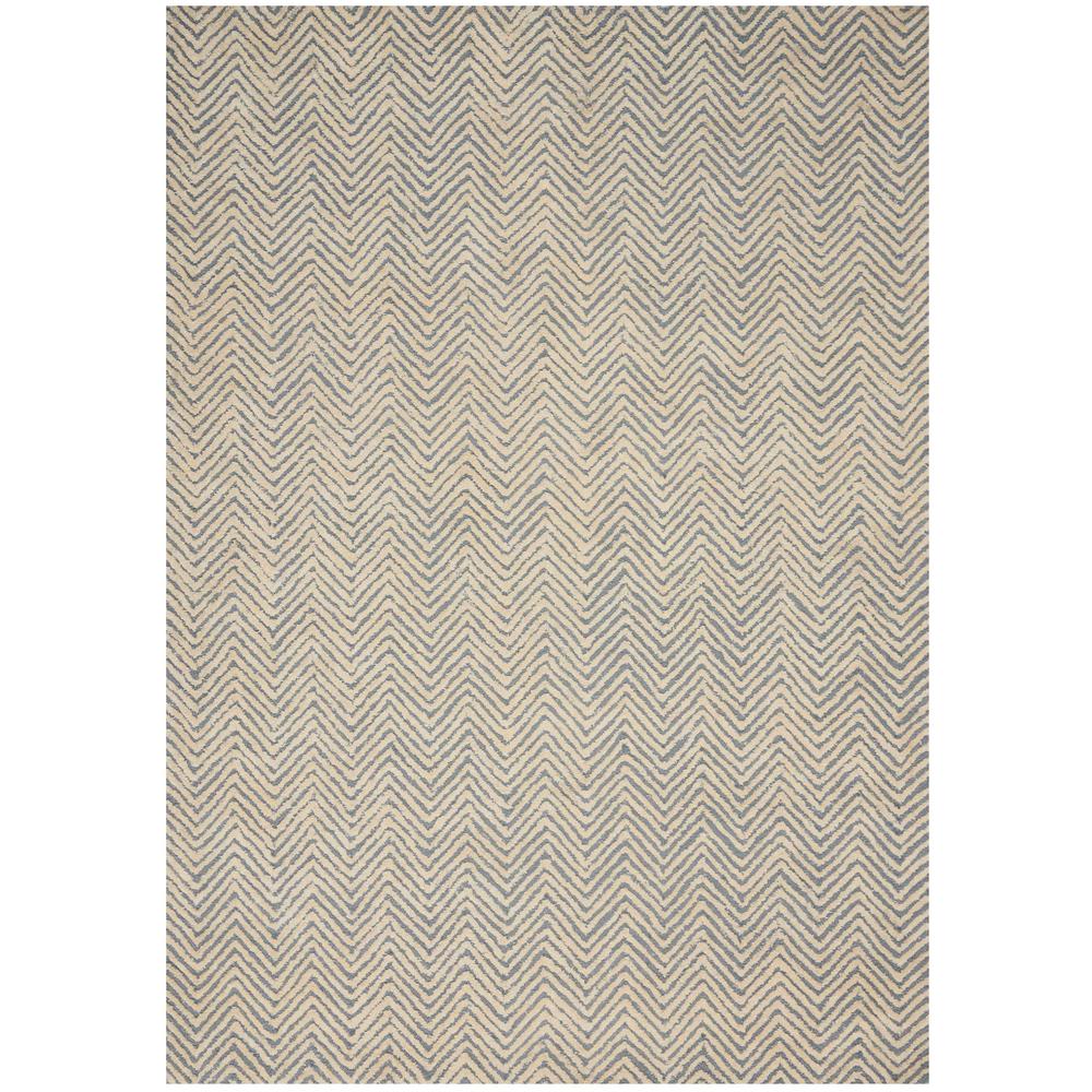 Modern Deco Area Rug, Light Blue/Ivory, 3'9" x 5'9". Picture 1