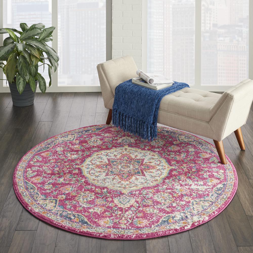 PSN22 Passion Pink Area Rug- 4' x ROUND. Picture 2