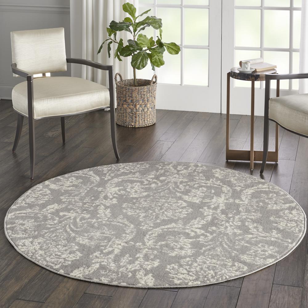 Jubilant Area Rug, Grey, 5'3" x ROUND. Picture 6