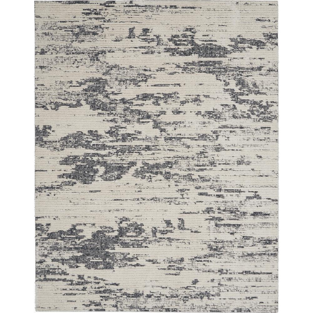 Nourison Textured Contemporary Area Rug, 7'10" x  9'10", Ivory Blue. Picture 1