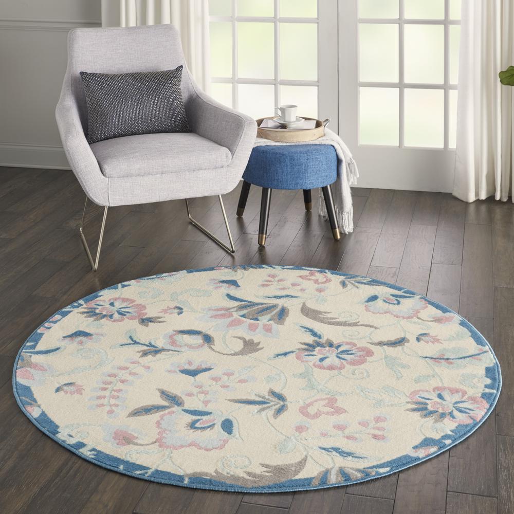 Jubilant Area Rug, Ivory/Multicolor, 5'3" x ROUND. Picture 6