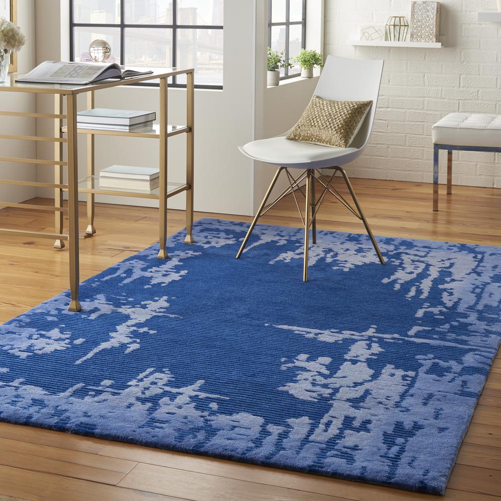 Symmetry Area Rug, Navy Blue, 5'3" X 7'9". Picture 9
