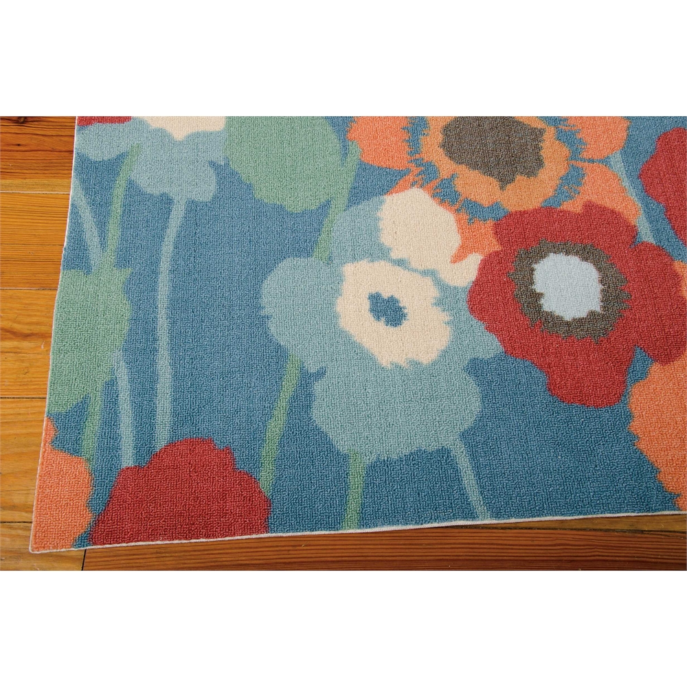 Waverly Sun & Shade "Pic-A-Poppy" Bluebell Indoor/Outdoor Area Rug by Nourison. Picture 2