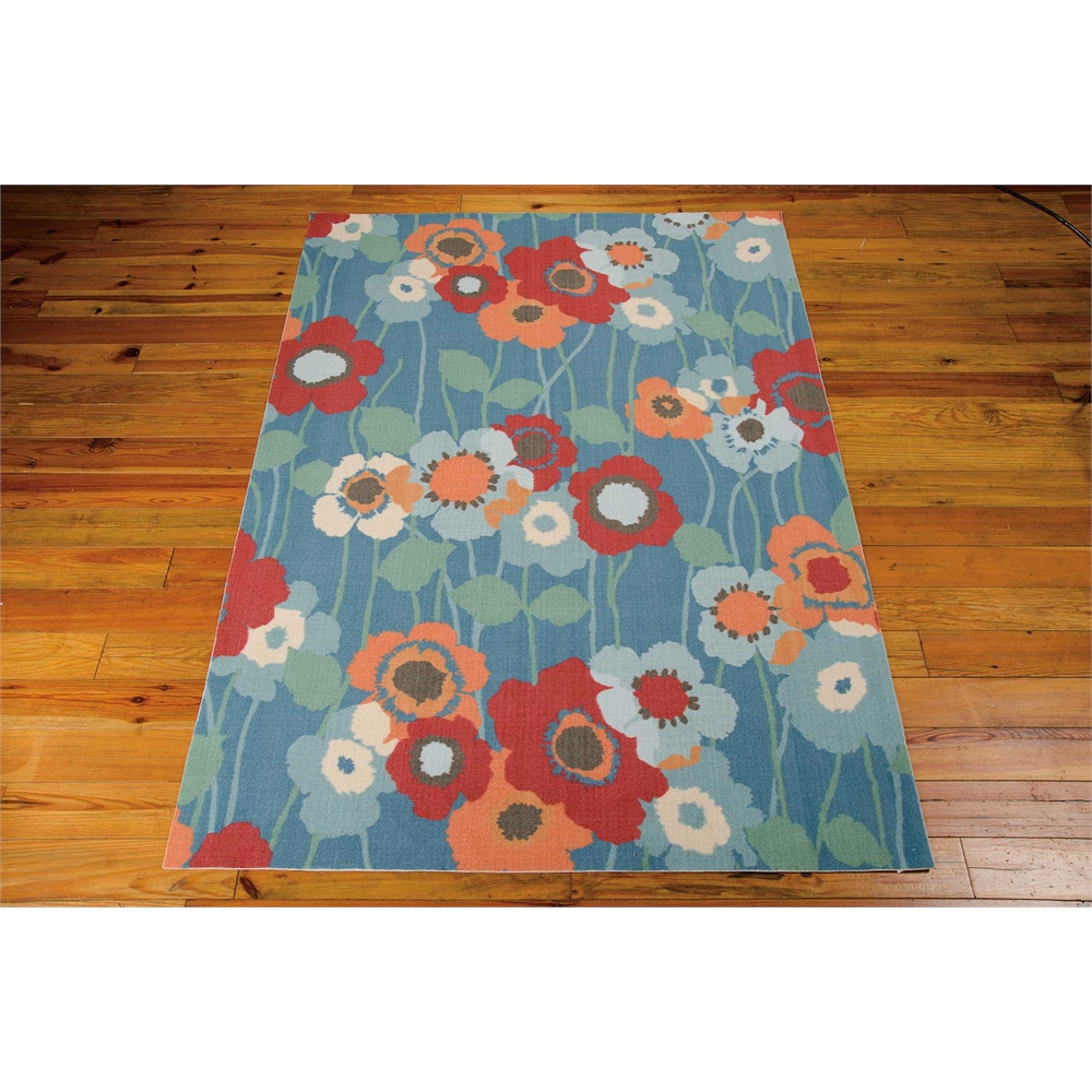 Waverly Sun & Shade "Pic-A-Poppy" Bluebell Indoor/Outdoor Area Rug by Nourison. Picture 3