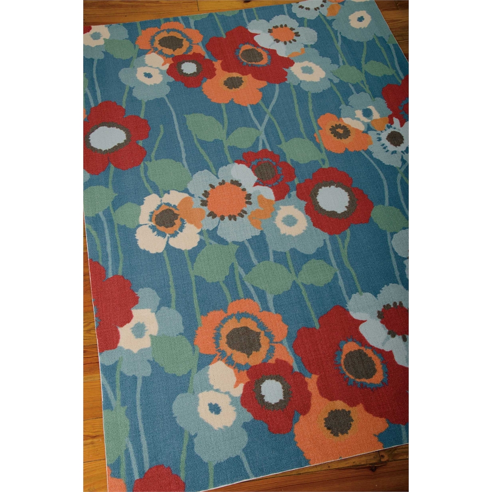Waverly Sun & Shade "Pic-A-Poppy" Bluebell Indoor/Outdoor Area Rug by Nourison. Picture 4
