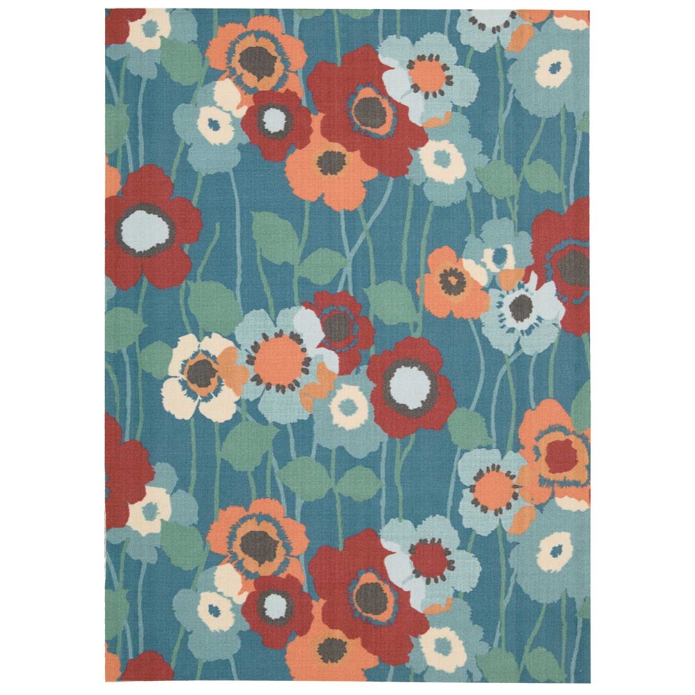 Waverly Sun & Shade "Pic-A-Poppy" Bluebell Indoor/Outdoor Area Rug by Nourison. Picture 1