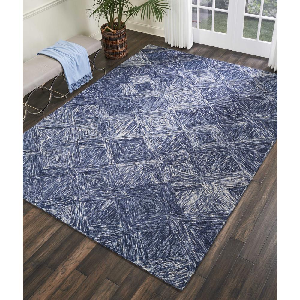 Linked Area Rug, Denim, 8' x 10'6". Picture 4