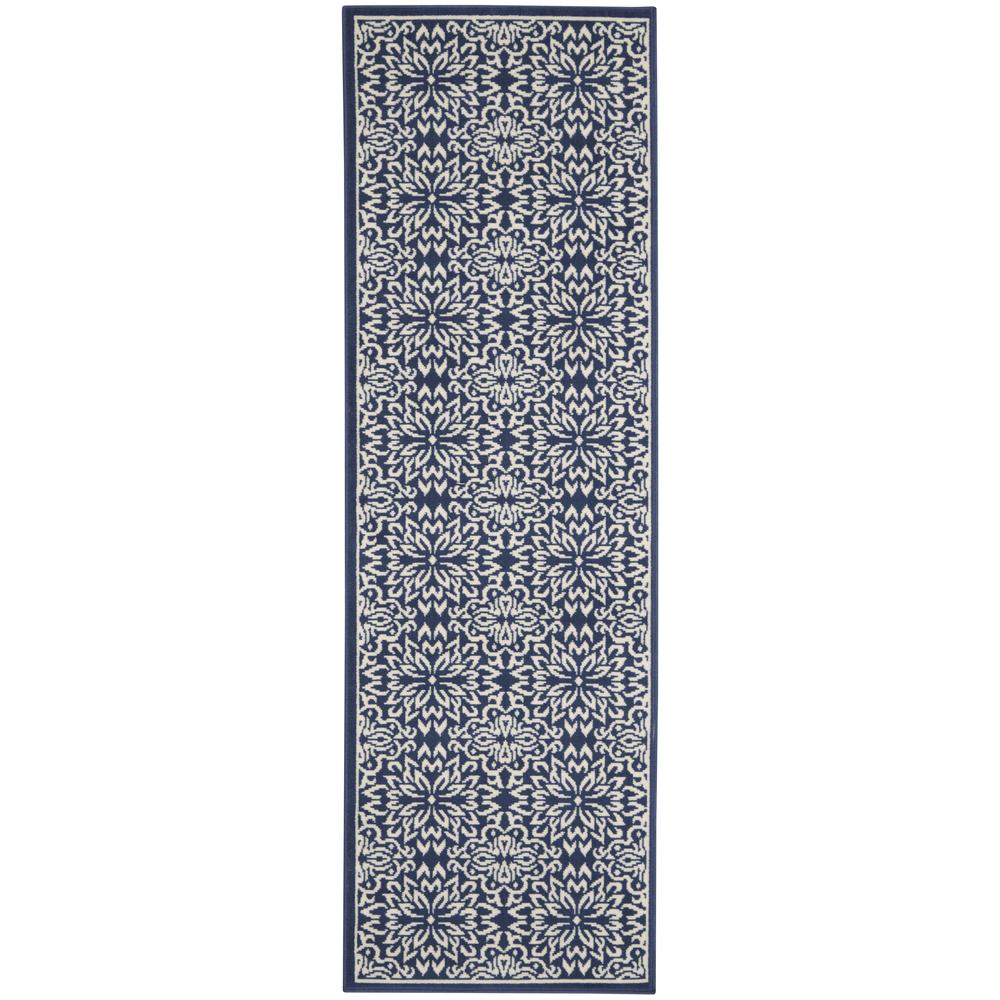 JUB06 Jubilant Navy/Ivory Area Rug- 2'3" x 7'3". Picture 1