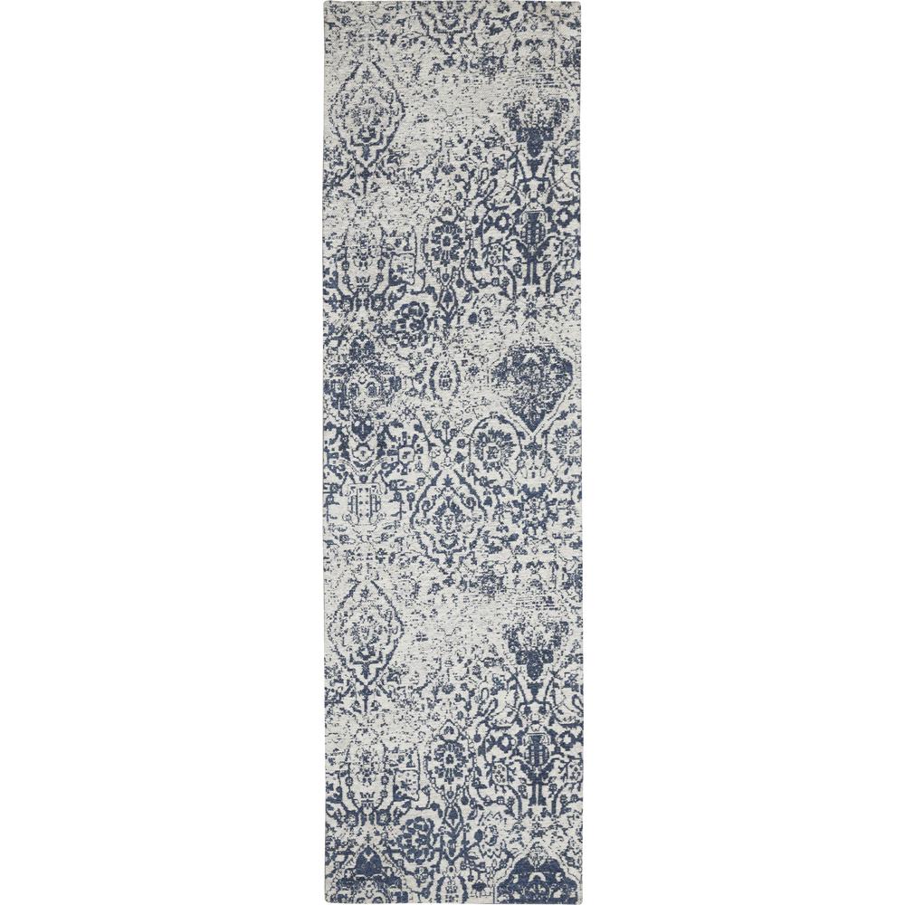 DAS06 Damask Blue Area Rug- 2'3" x 7'6". Picture 1