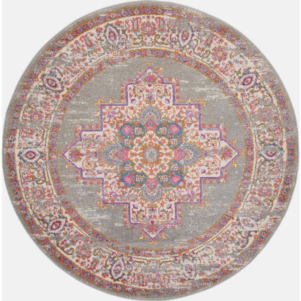 Passion Area Rug, Grey, 8' x ROUND. Picture 1