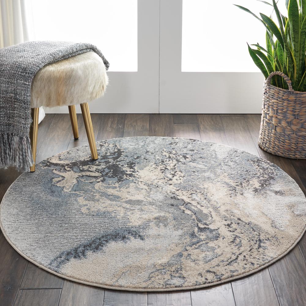 Maxell Area Rug, Grey, 5'3" x ROUND. Picture 6