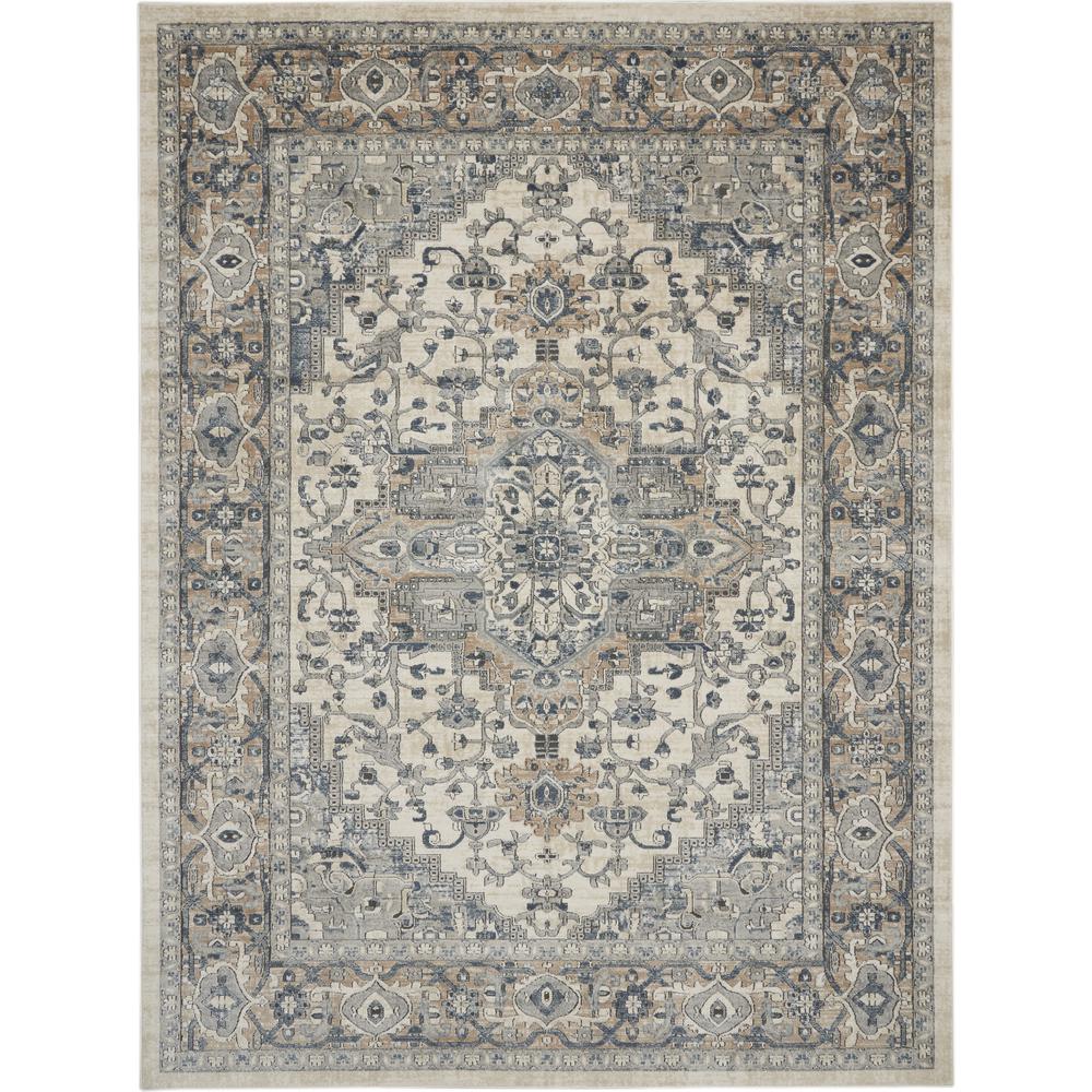 Nourison Concerto Area Rug, 7'10" x 9'10", Ivory/Grey. Picture 1