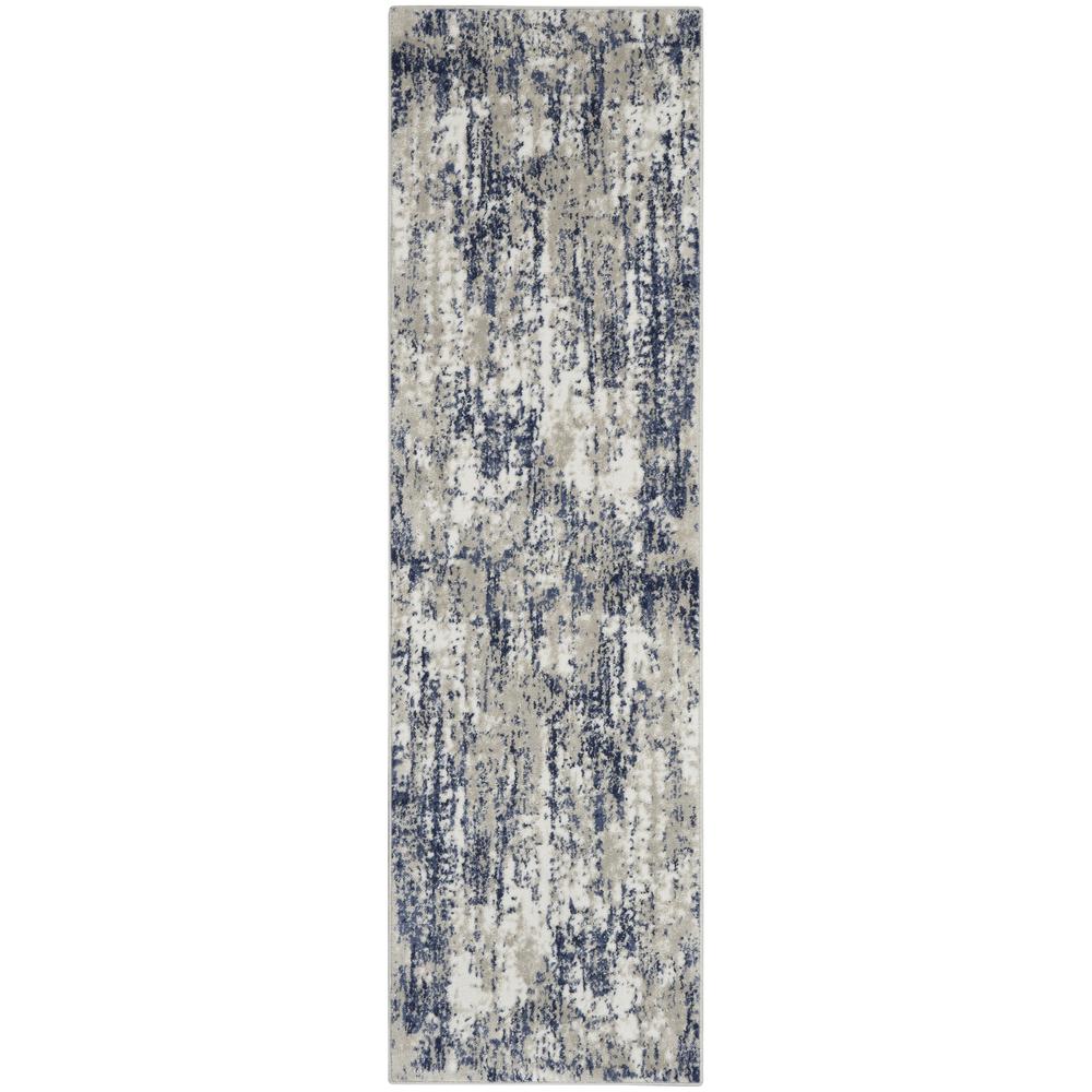 CYR03 Cyrus Ivory/Navy Area Rug- 2'2" x 7'6". Picture 1