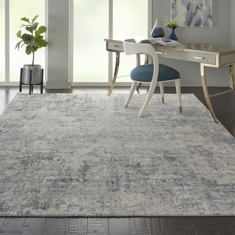 Rustic Textures Area Rug, Ivory/Grey/Blue, 9'3" X 12'9". Picture 4