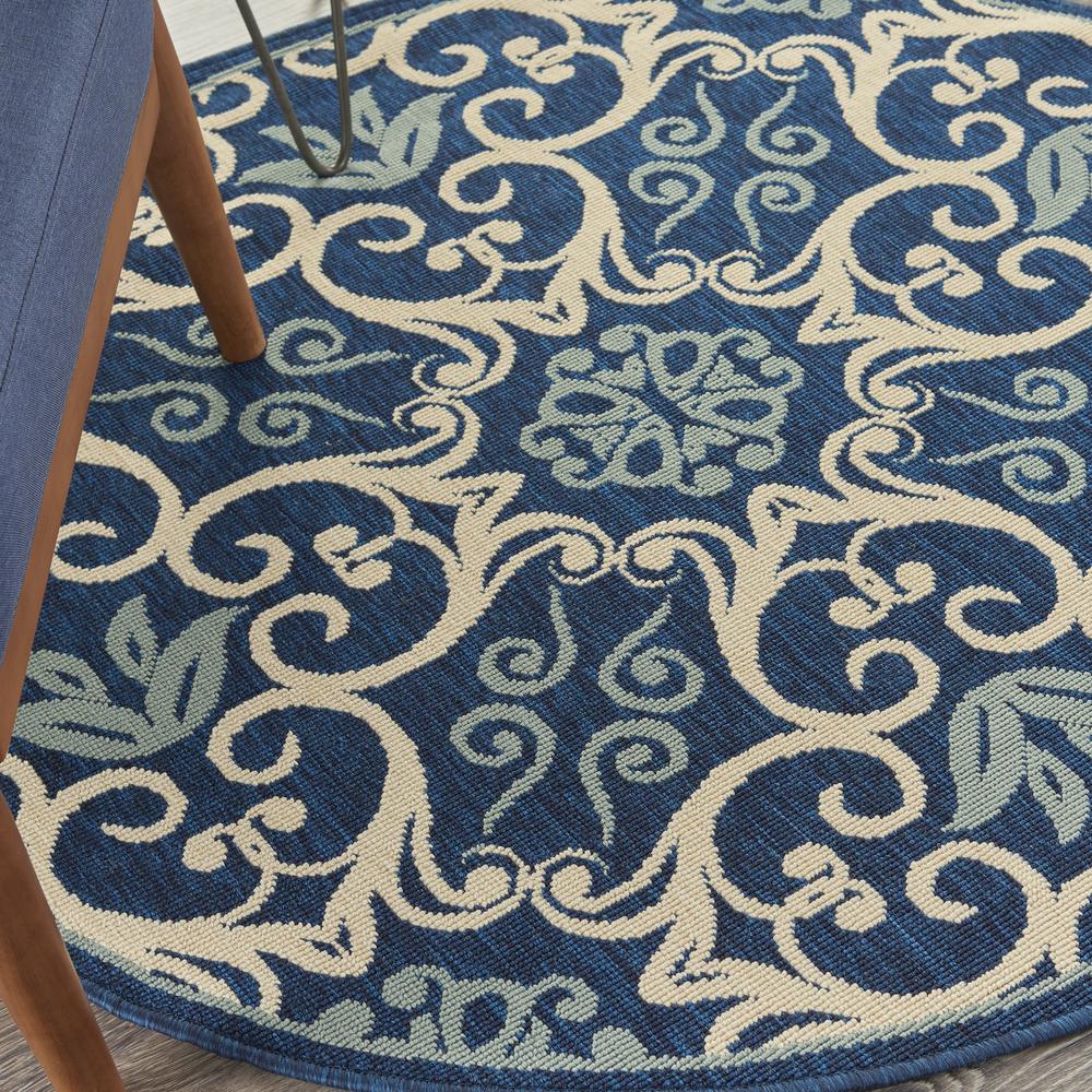 Caribbean Area Rug, Navy, 4' x ROUND. Picture 6