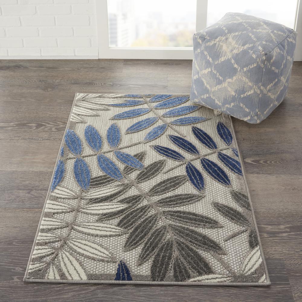 ALH18 Aloha Grey/Blue Area Rug- 2'8" x 4'. Picture 2