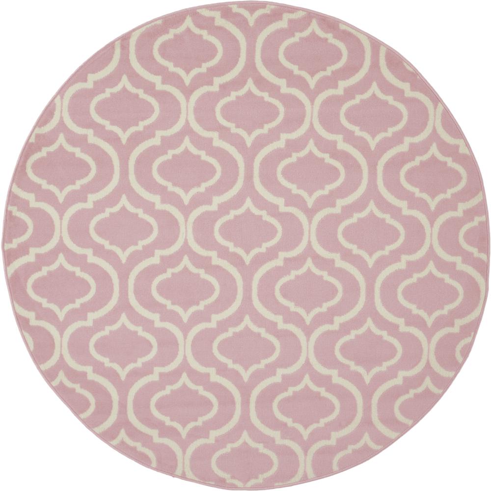 Jubilant Area Rug, Pink, 5'3" x ROUND. Picture 1