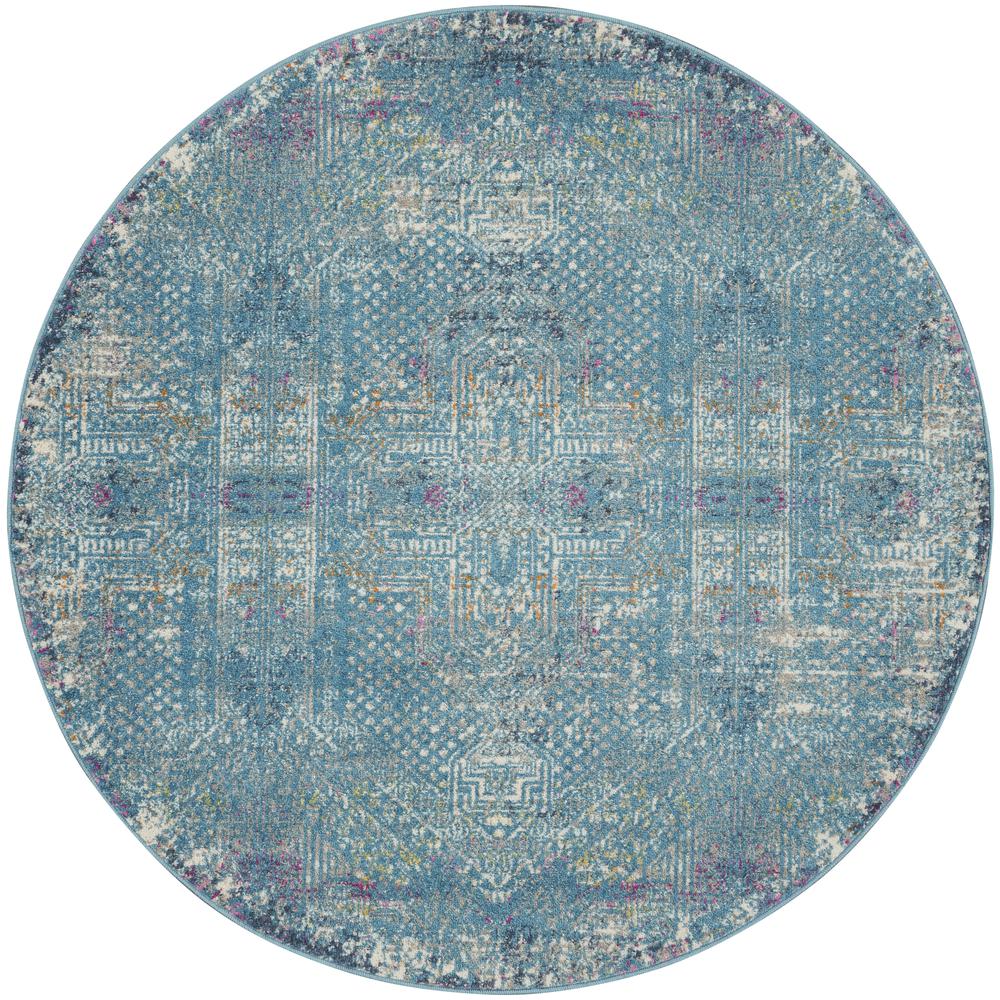 PSN38 Passion Blue Area Rug- 5'3" x round. Picture 1