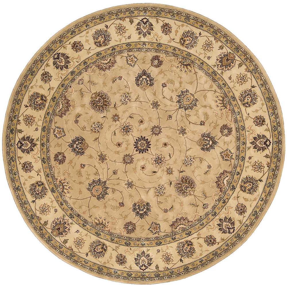 Round Traditional Handmade Area Rug. Picture 1