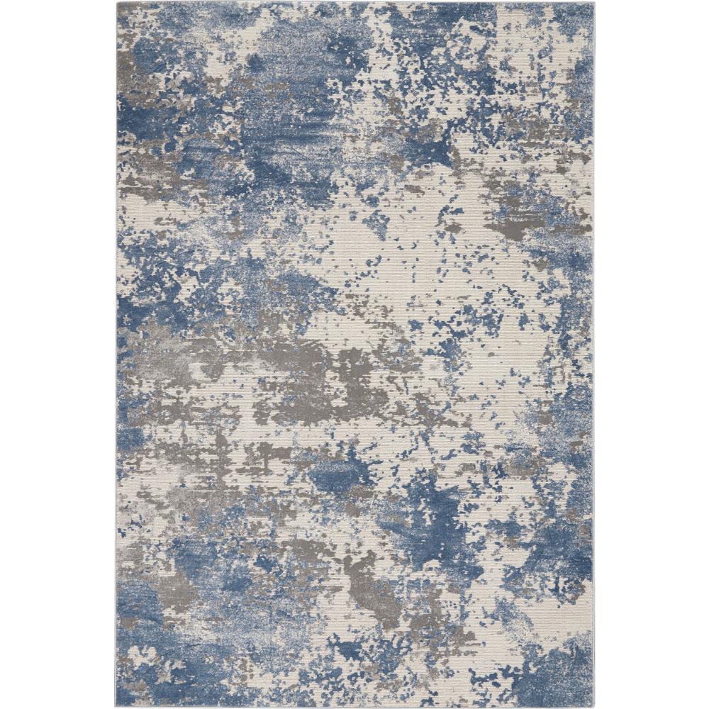 Rustic Textures Area Rug, Grey/Blue, 5'3" X 7'3". Picture 1