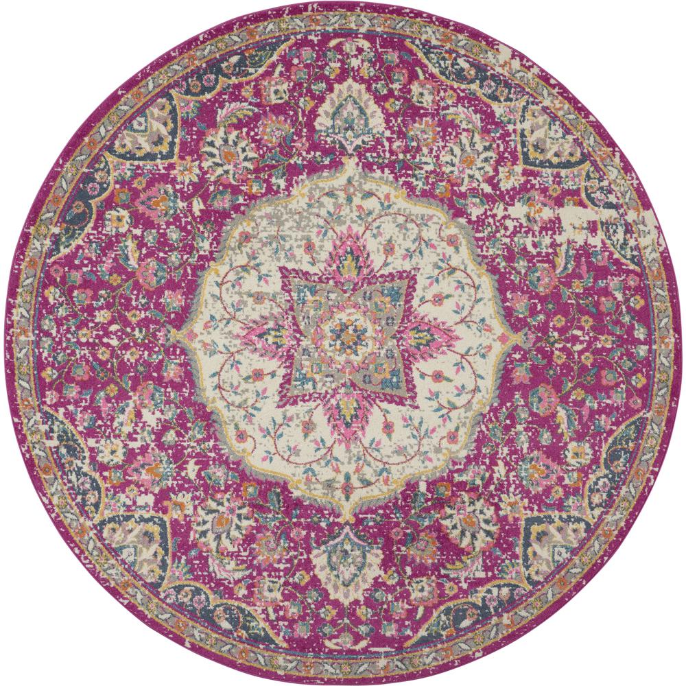 PSN22 Passion Pink Area Rug- 8' x ROUND. Picture 1