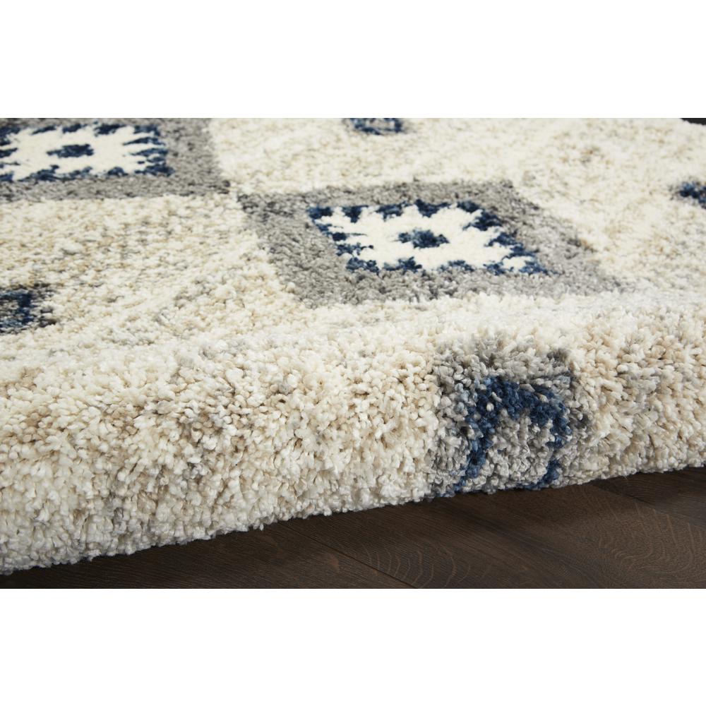 SCN03 Scandinavian Shag Ivory/Blue Area Rug- 7'10" x 10'6". Picture 7