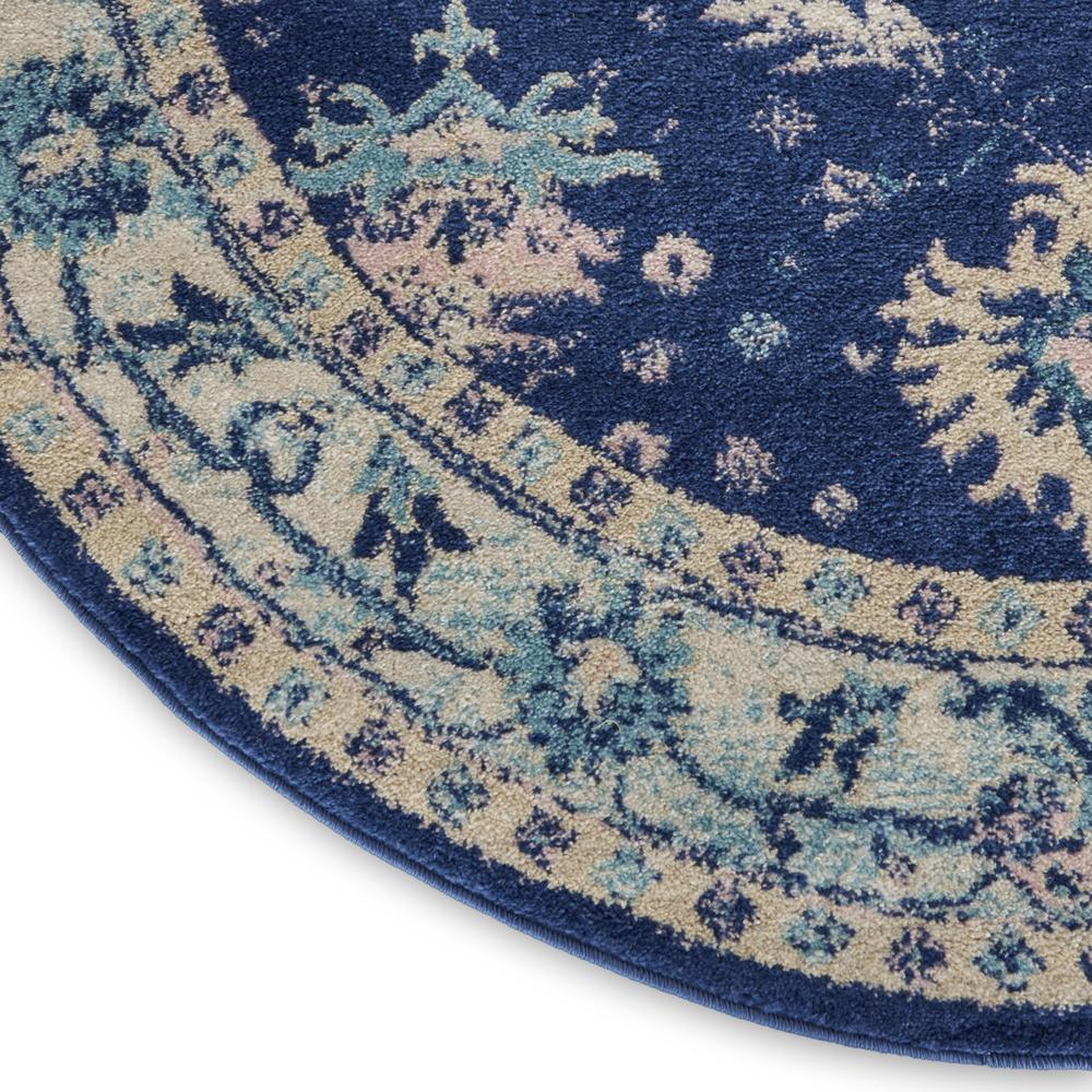 Tranquil Area Rug, Navy/Ivory, 5'3" X ROUND. Picture 5