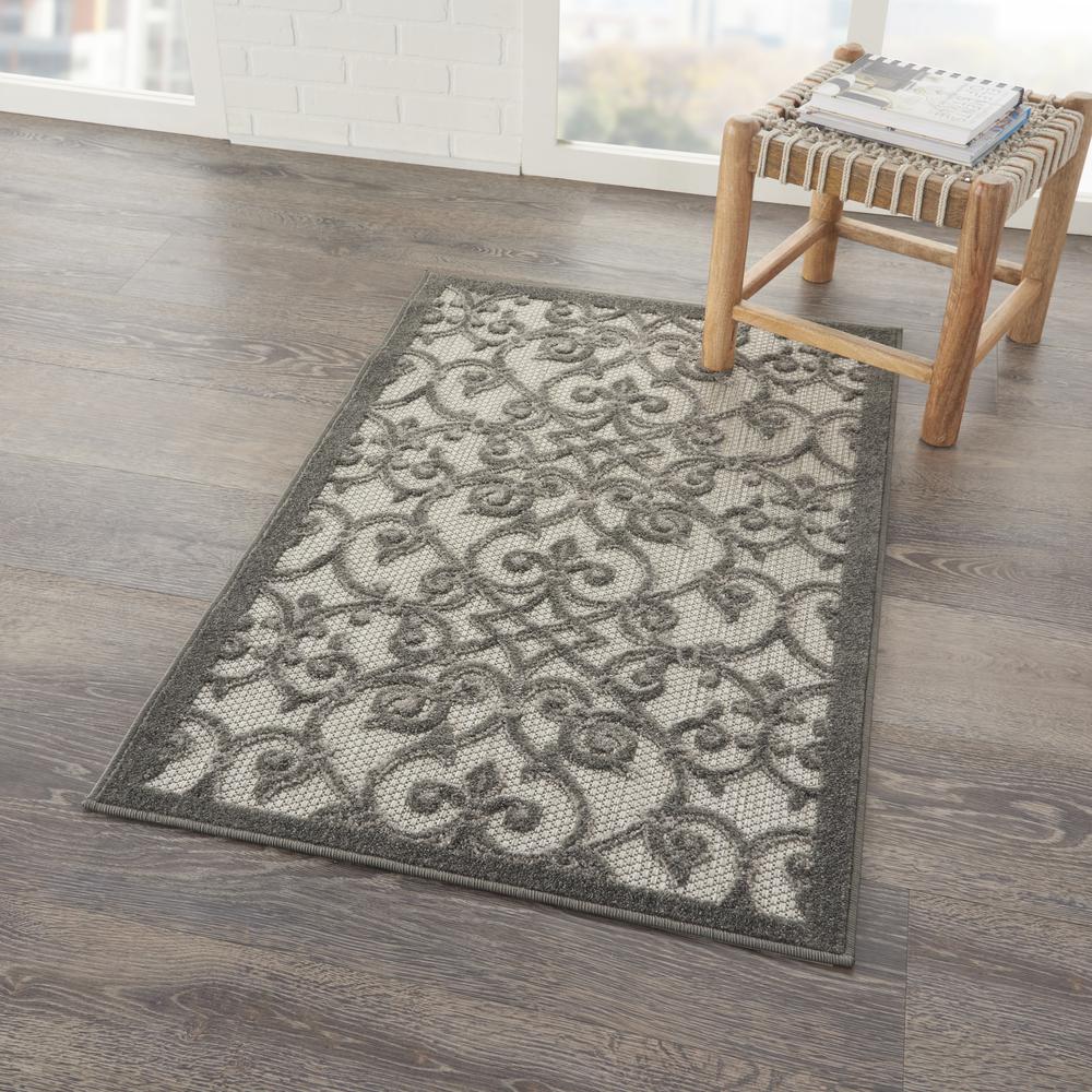 ALH21 Aloha Grey/Charcoal Area Rug- 2'8" x 4'. Picture 9