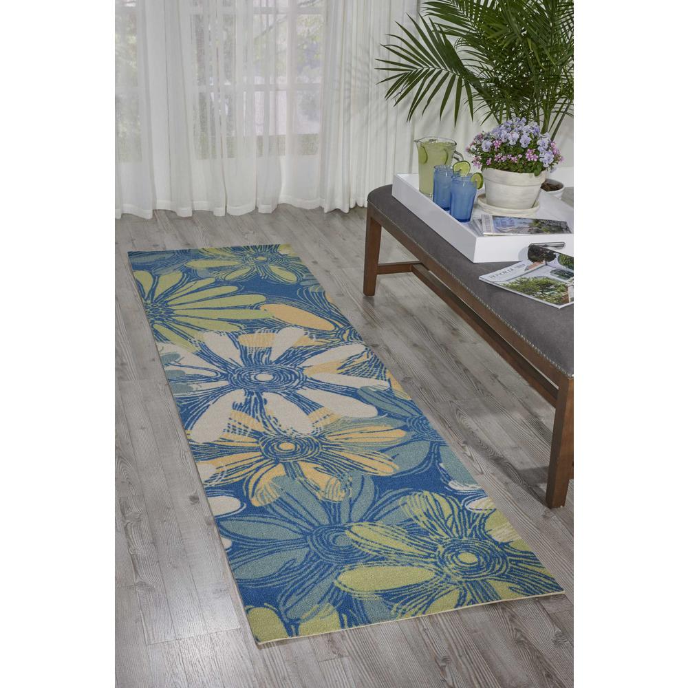 Home & Garden Area Rug, Blue, 2'3" x 8'. Picture 2