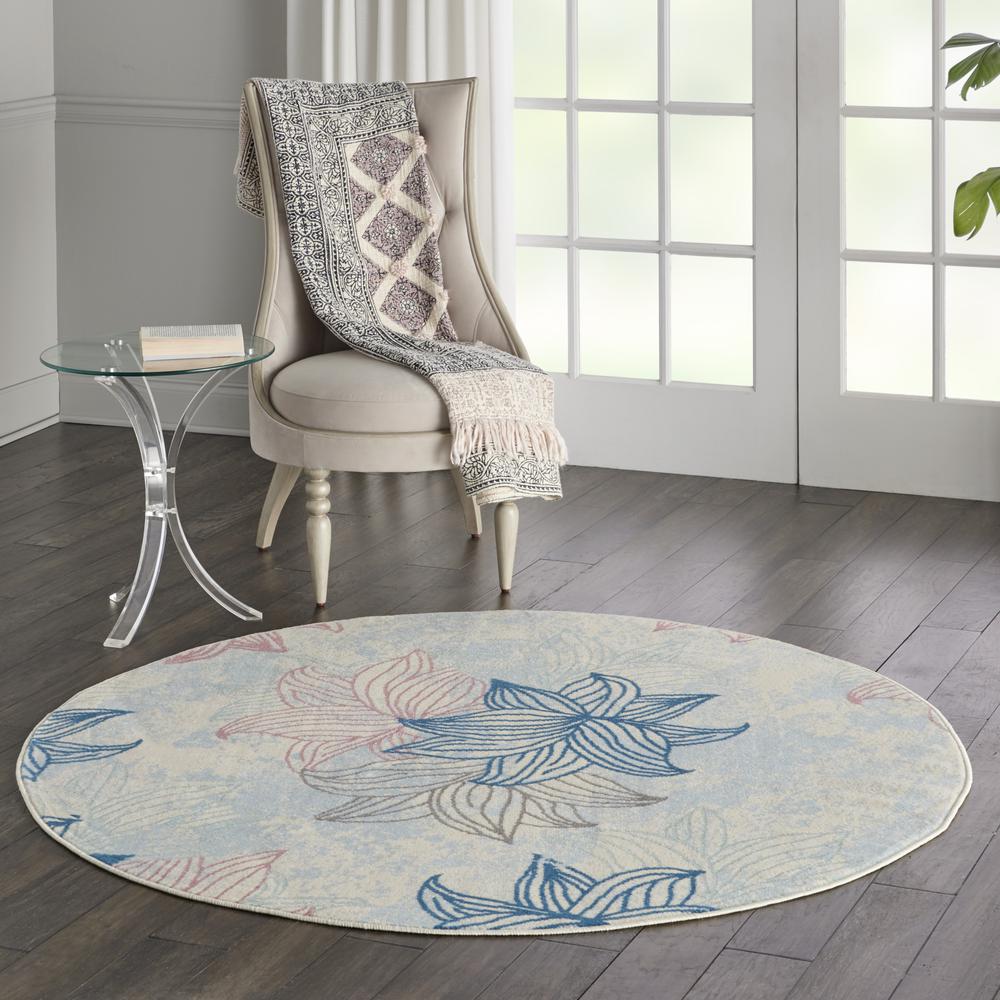 Jubilant Area Rug, Ivory/Multicolor, 5'3" x ROUND. Picture 9
