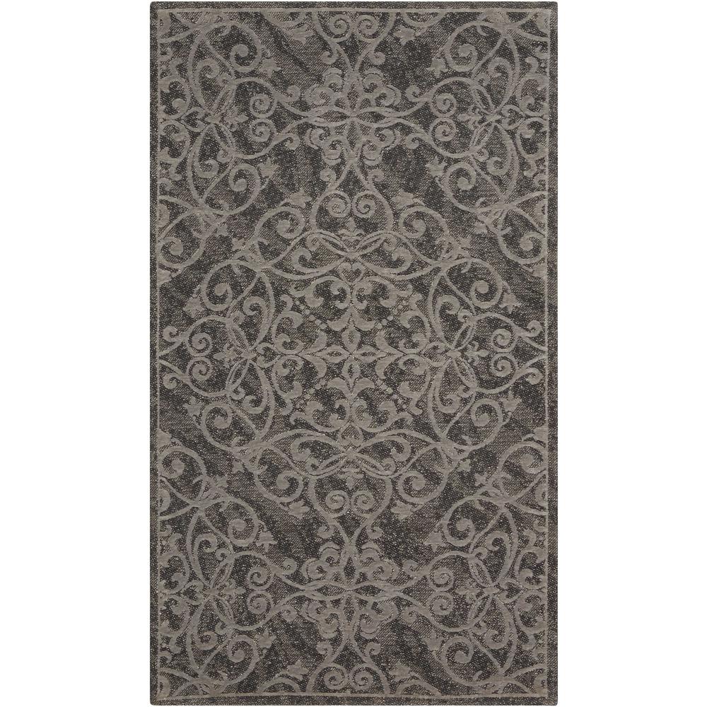 Damask Area Rug, Grey, 2'3" x 3'9". Picture 1