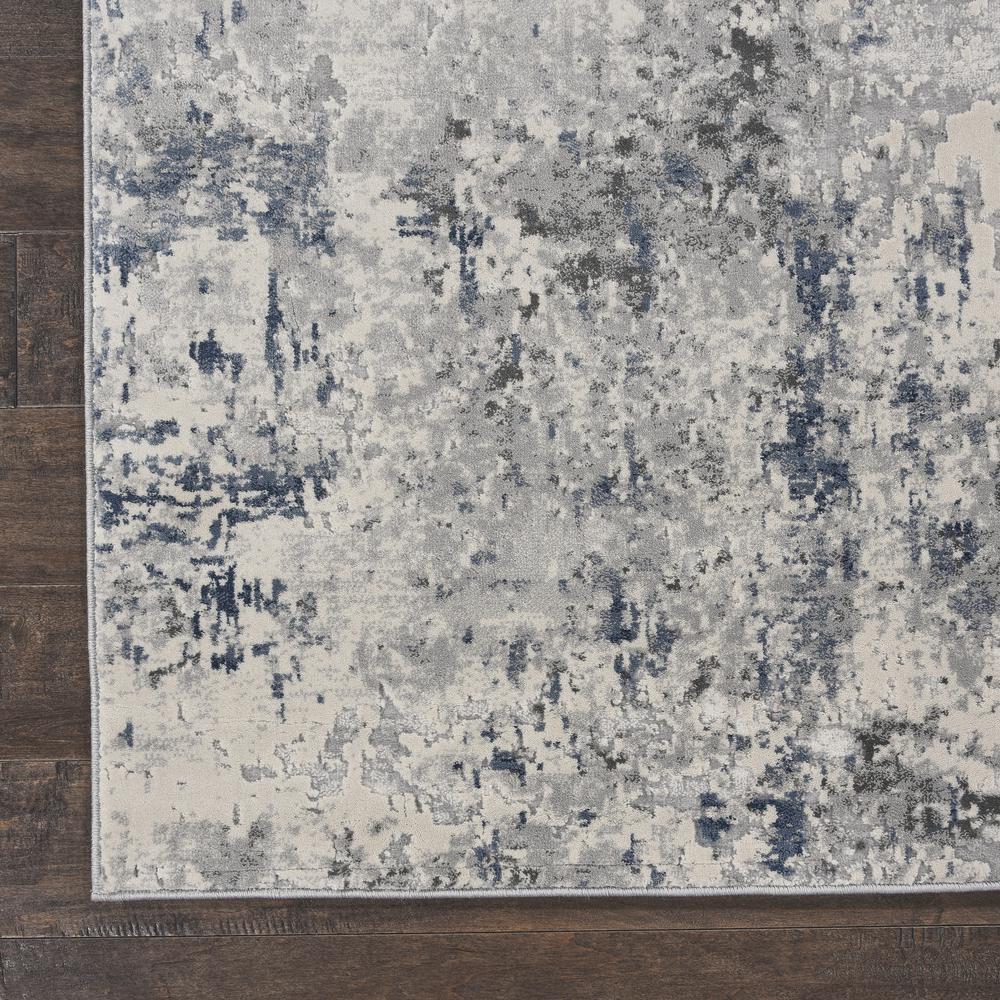 Rustic Textures Area Rug, Ivory/Grey/Blue, 2'2" X 7'6". Picture 2