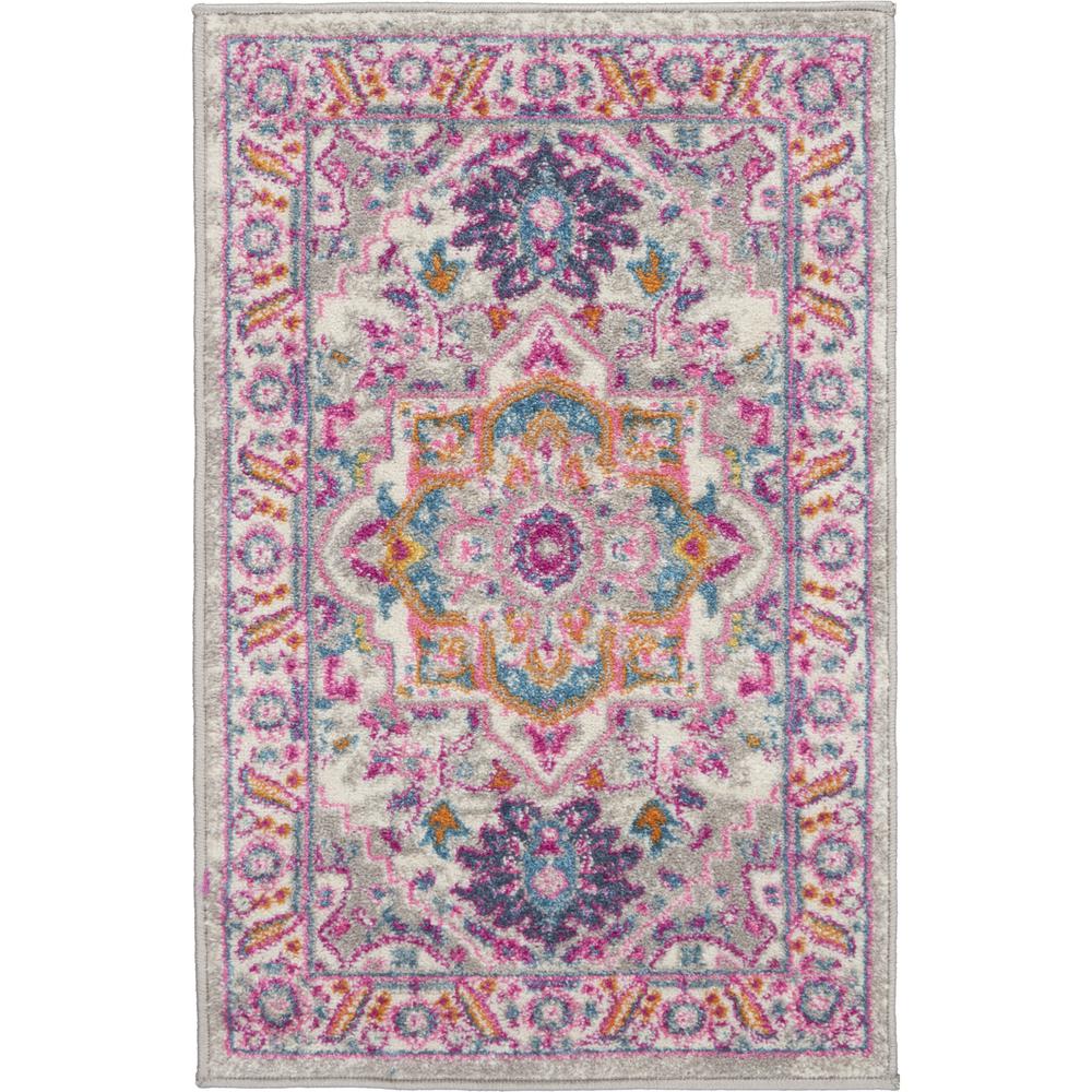 Passion Area Rug, Light Grey/Pink, 1'10" X 2'10". Picture 1