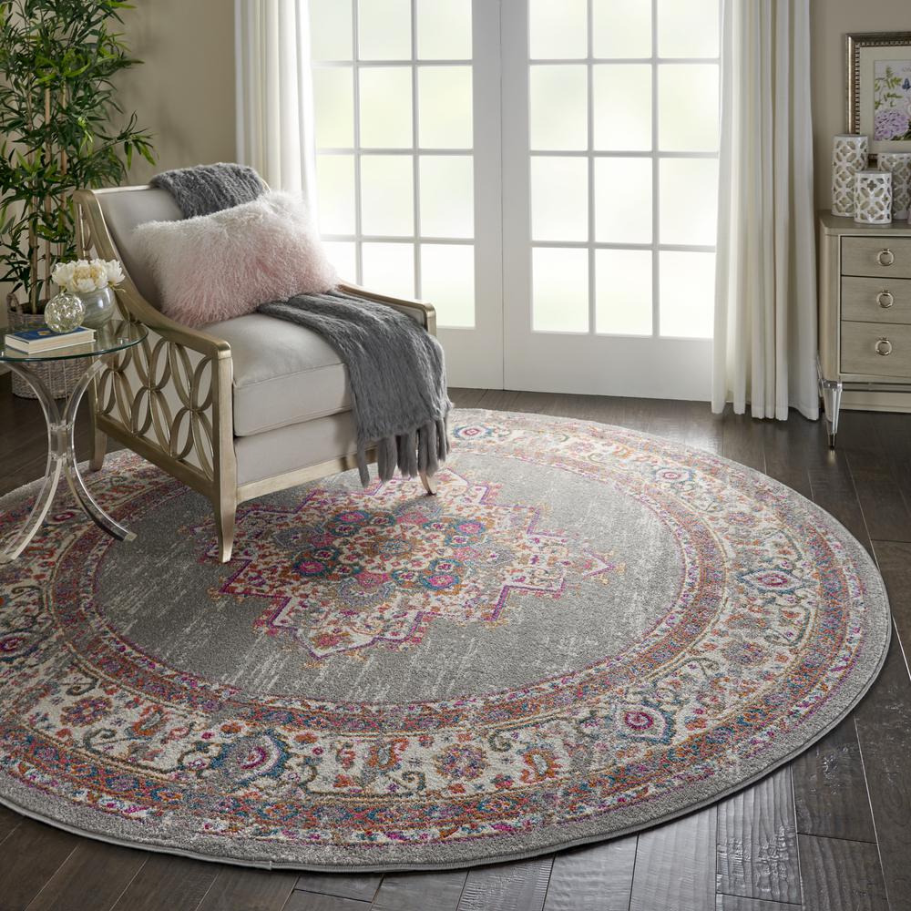 Passion Area Rug, Grey, 8' x ROUND. Picture 9