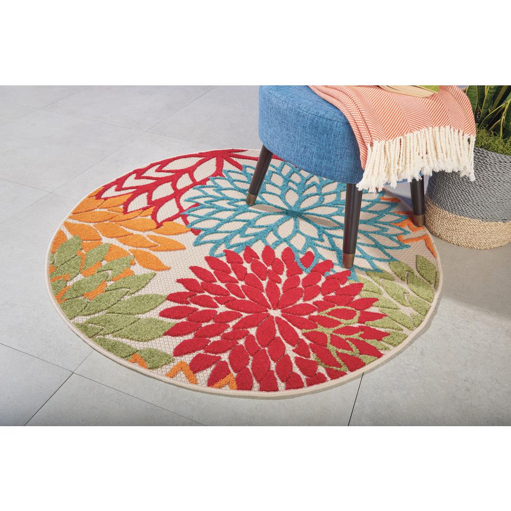 Tropical Round Area Rug, 4' x Round. Picture 6
