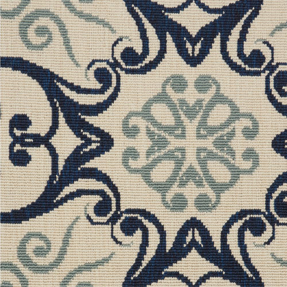 CRB02 Caribbean Ivory/Navy Area Rug- 5'3" x 5'3"square. Picture 6