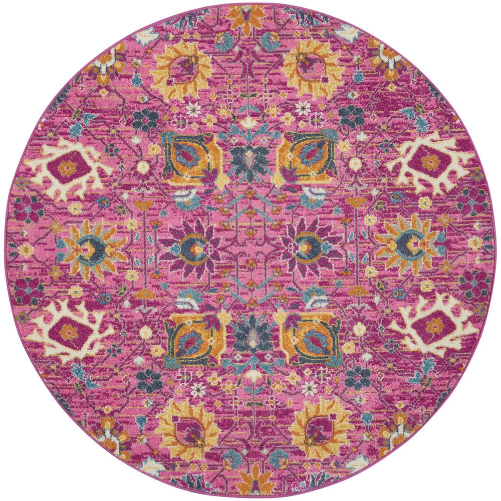 Bohemian Round Area Rug, 5' x Round. Picture 1