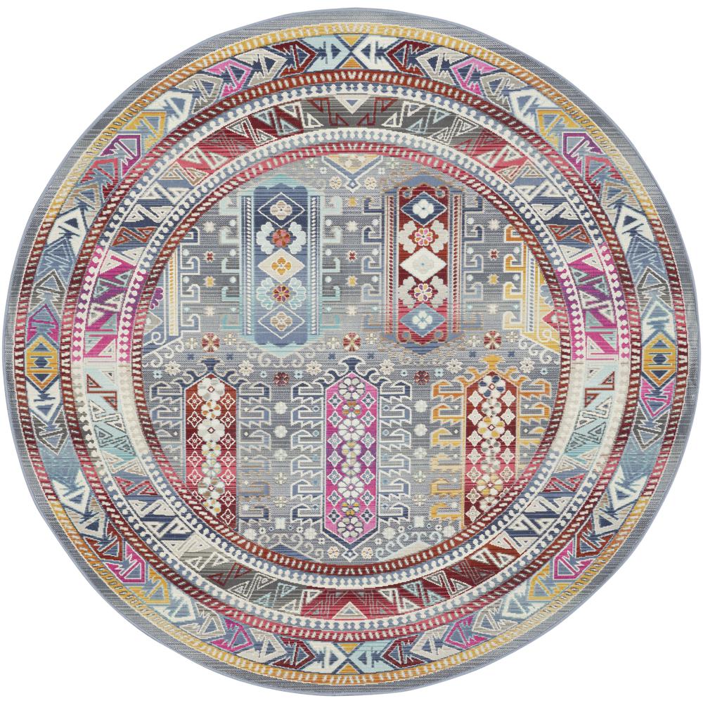 Bohemian Round Area Rug, 6' x Round. Picture 1