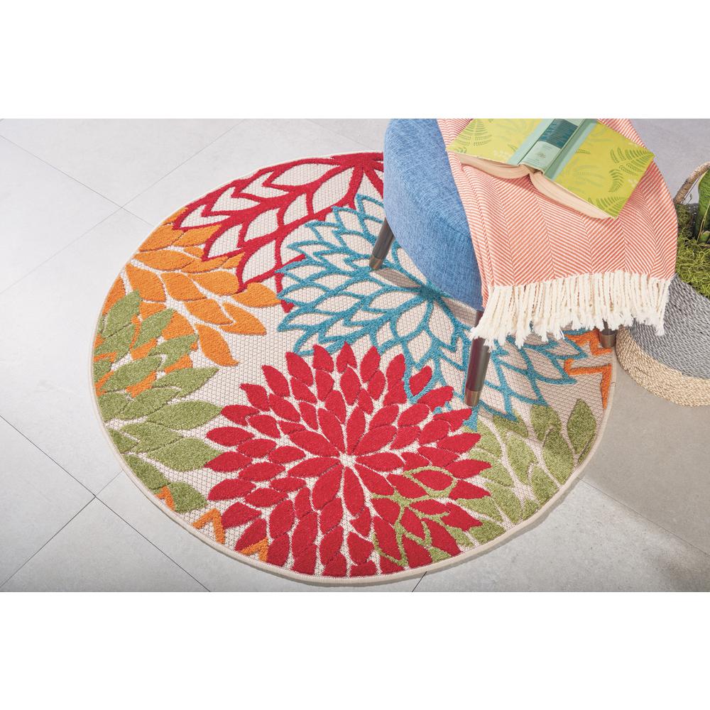Tropical Round Area Rug, 4' x Round. Picture 7